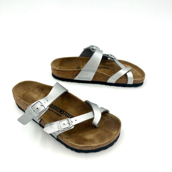 Birkenstock Mayari Bioko-Flor Silver Sandals - Picture 4 of 9
